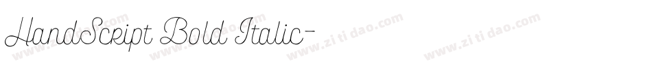 HandScript Bold Italic字体转换